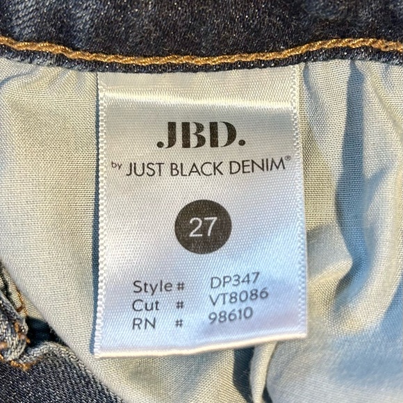 JBD-Just Black Denim Exposed Button Fly Raw Hem Crop Ankle Length Jeans Sz 27 - Picture 10 of 11